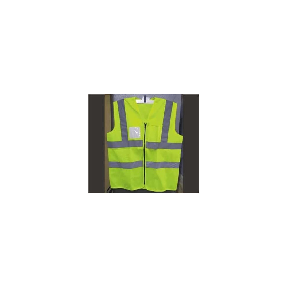Abbas Ali Reflective Safety Vest with Stripes And Zip Closure, 170 GSM