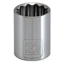Abbas Ali 22mm Short Chrome Socket 1/2 Inch 12PT