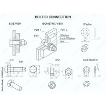 Abbas Ali GI Bolt with Nut And Washer, Pack of 20, 10x100mm