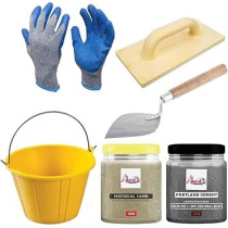 Abbas Ali 1kg Sand And Cement DIY Kit with PVC Bucket, Gurmala, and Safety Gloves