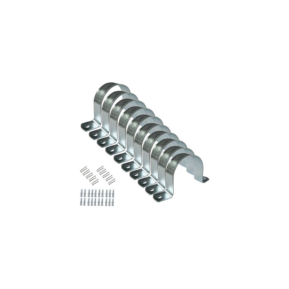 Abbas Ali GI U Clamps for Pipe Fixing with Screws And Nylon Plug, 4 Inch, 10 Pcs