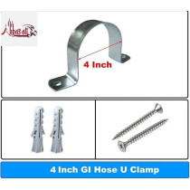Abbas Ali GI U Clamps for Pipe Fixing with Screws And Nylon Plug, 4 Inch, 10 Pcs