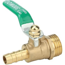 Abbas Ali Brass Ball Valve, Male 1/4 Inch, Gold for Water and Gas Systems