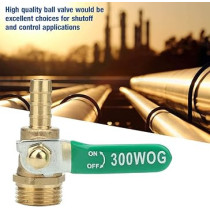 Abbas Ali Brass Ball Valve, Male 1/4 Inch, Gold for Water and Gas Systems