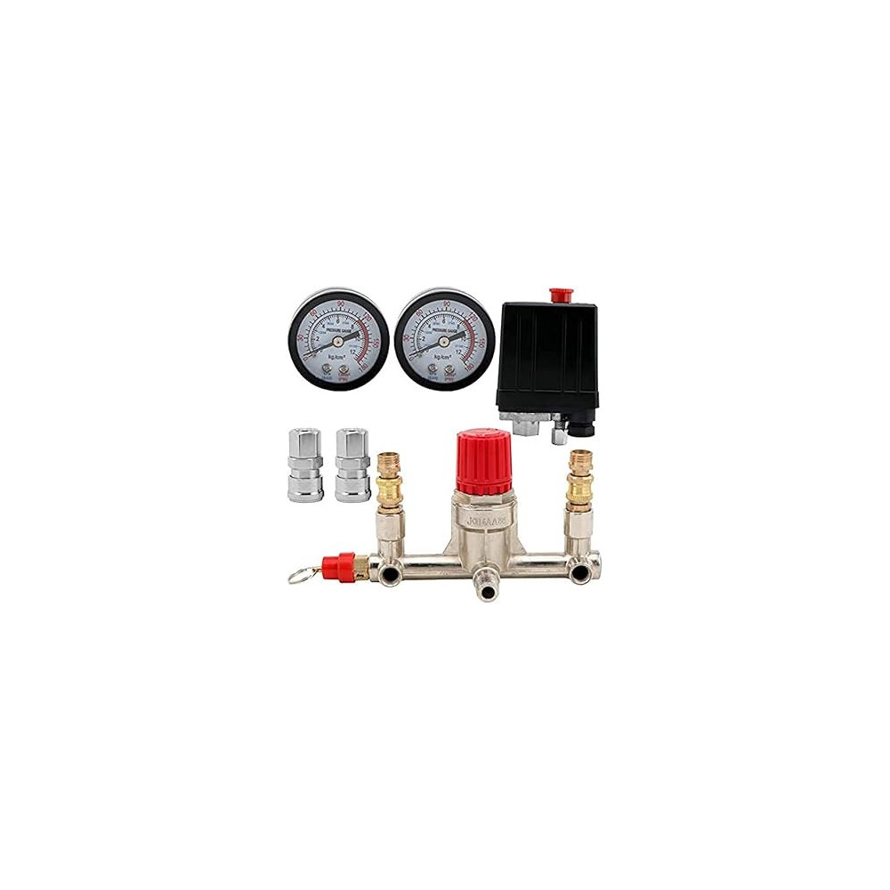 Abbas Ali Air Compressor Pressure Valve Switch with Adjustable Gauge, 175psi