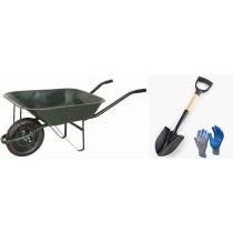 Abbas Ali Green Wheelbarrow for Garden And House Cleaning with Air Wheel And Gloves