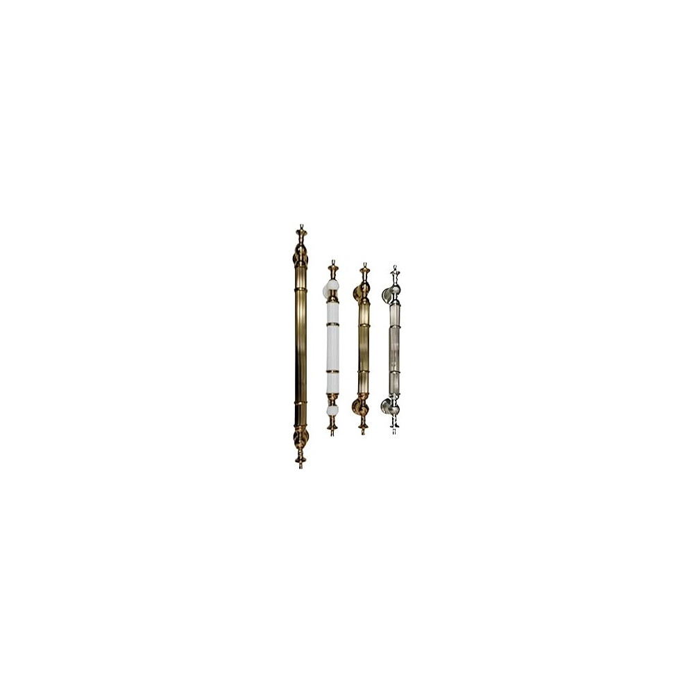 Abbas Ali Modern Wooden And Glass Door Handles Set of 2, 800mm, White