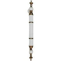 Abbas Ali Modern Wooden And Glass Door Handles Set of 2, 800mm, White