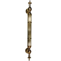 Abbas Ali Modern Wooden And Glass Door Handles Set of 2, 800mm, White