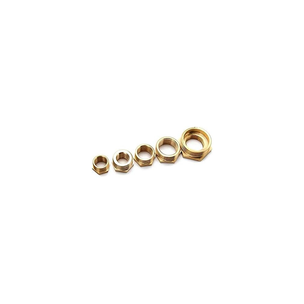 Abbas Ali 2 Pack Brass Reducer BSP Male to Female Thread, 1/2 Inch x 3/8 Inch