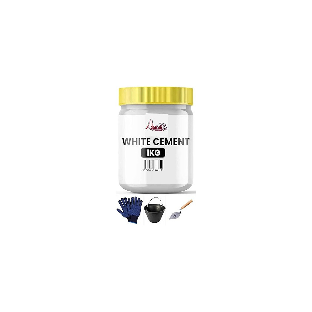 Abbas Ali 1kg White Cement Powder, Ideal for Adhesive And Construction, Pack of 2