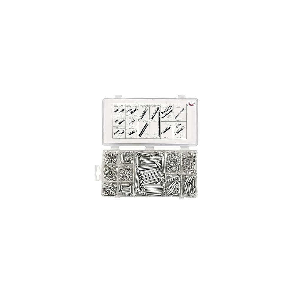 Abbasali Spring Assortment Set, Zinc Plated Steel Compression Carburetor Extension, 200 Pieces