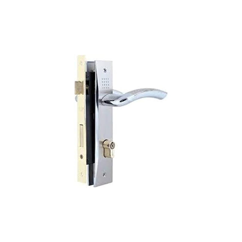 Abbasali Wooden Door Handle Set with Lock Body And Cylinder 70mm, 5 Keys, SN Dotted Model