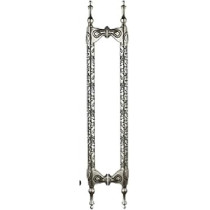 Abbasali Modern And Stylish Wooden and Glass Door Handles, Set of 2 Pieces, 800mm, White