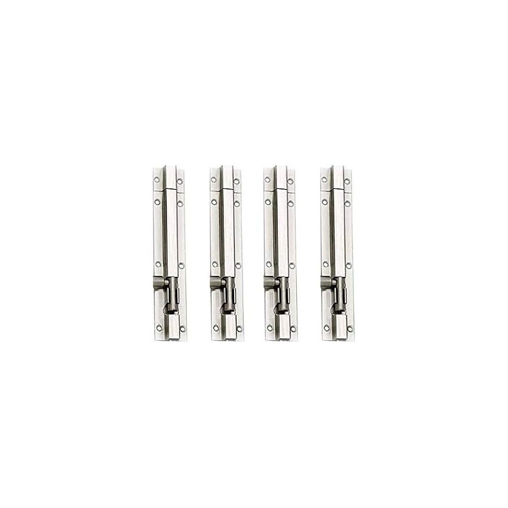 Generic Stainless Steel Tower Bolt 6 Inch Door Latch for Main Door And Window, Silver S/S Finish, Pack of 4
