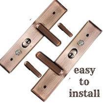 Abbasali Wooden Door Handle for Entrance and Interior Doors, Model NK 06, Rose Gold