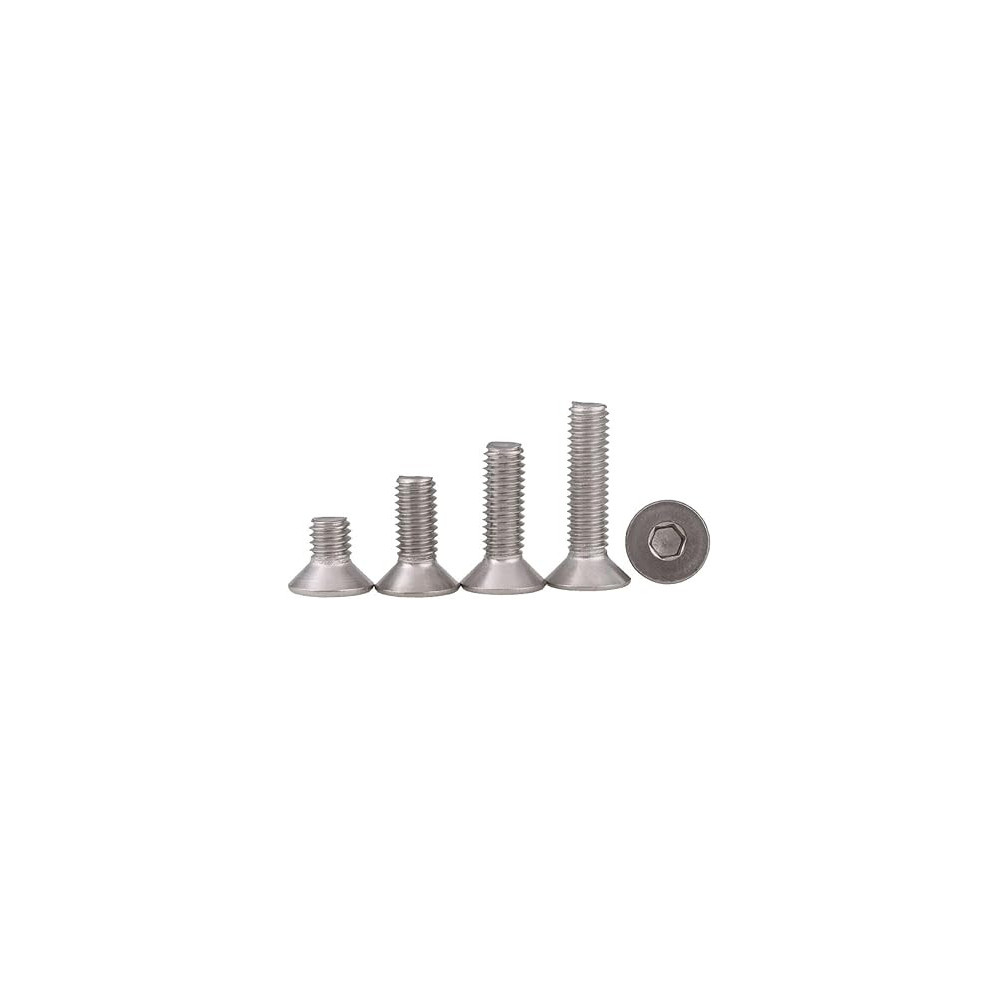 Abbasali Stainless Steel Flat Head Socket Screws, Countersunk Allen Hex Bolts, 25 Pieces, M12, 12mm