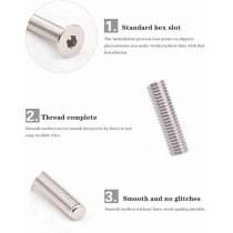 Abbasali Stainless Steel Flat Head Socket Screws, Countersunk Allen Hex Bolts, 25 Pieces, M12, 12mm