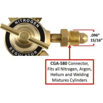 Abbasali Two Stage Regulator for Inert Gas, Inlet Connection