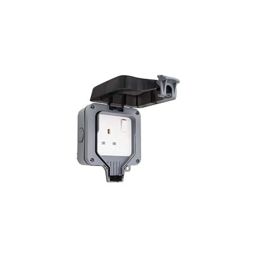 Abbasali Waterproof IP66 Single Switch Socket, 13Amp