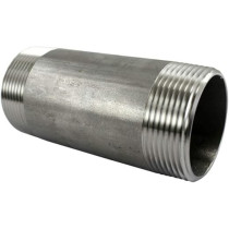 Abbasali Stainless Steel Threaded Pipe Fitting Coupler Barrel Nipple, 3/4 Inch x 6 Inch