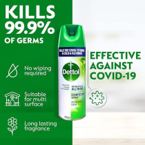 Dettol Morning Dew Antibacterial All In One Disinfectant Spray For Use On Sofa, Car Seats, Kitchen Surfaces, 450Ml