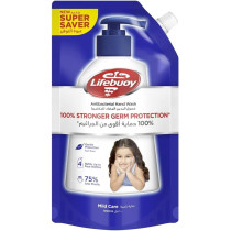Lifebuoy Antibacterial Hand Wash Refill Pouch, Mild Care 100% Stronger Germ Protection, 1 Liter
