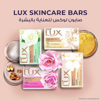 Lux Bar Soap For Glowing Skin, Rose With Vitamin C, E, And Glycerine, 120G (Pack Of 6)