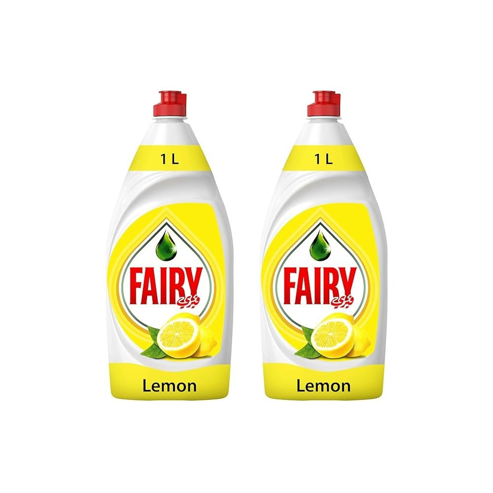 Fairy Lemon Dishwashing Liquid Soap, 2 X 1 Liter