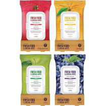Farmskin Freshfood For Skin Facial Cleansing Wipes Makeup Daily Remover 4 Set Bundle For All Skin Types, 60 Count (Pack Of 4)
