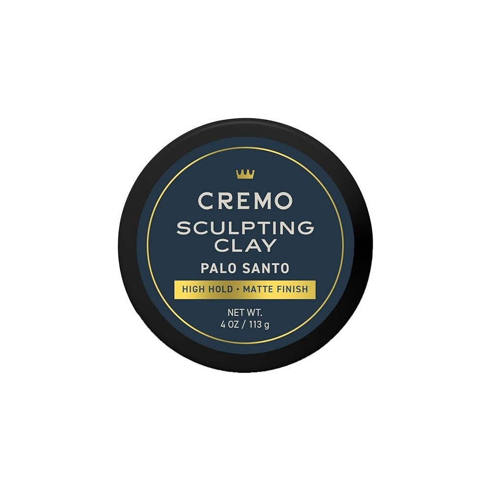 Cremo Premium Barber Grade Hair Styling Palo Santo (Reserve Collection) Sculpting Clay, High Hold, Matte Finsh, 4 Oz