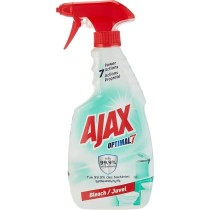 Ajax Surface Cleaner Sanitizer Spray, 7 In 1 Actions, Bleach Antibacterial Disinfectant Trigger, 500Ml X 2