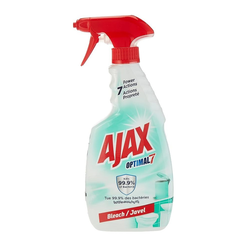 Ajax Surface Cleaner Sanitizer Spray, 7 In 1 Actions, Bleach Antibacterial Disinfectant Trigger, 500Ml X 2