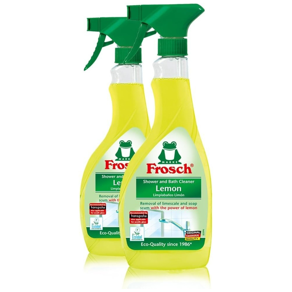 Frosch Natural Lemon Shower And Bathroom Cleaner Spray Bottle, 500Ml (Pack Of 2)