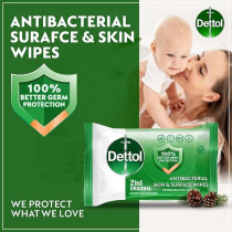Dettol Original Antibacterial Skin And Surface Wipes, 40 Count