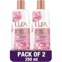 Lux Perfumed Body Wash For All Skin Types, Soft Rose, 2X Moisturising Ingredients, 250Ml X 2