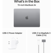 Apple Macbook Air 15 inch, M3 chip with 8-core CPU and 10-core GPU, 16GB RAM, 512 GB SSD, Space Grey, English MXD13 1 Year Warranty