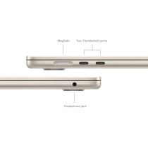 Apple Macbook Air 15 inch, M3 chip with 8-core CPU and 10-core GPU, 16GB RAM, 512 GB SSD, Starlight, English MXD33 1 Year Warranty