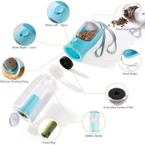 Snlkml Dog Water Bottle Portable, 3-In-1 Dog Water Bottle With Food Container And Replaceable Waste Bags, Leak Proof, Dishwasher Safe, Water Bottle For Dogs On The Go Outdoor Hiking Travel (20Oz)