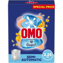 Omo Semi-Automatic Laundry Detergent Powder, Touch Of Comfort, 100 Percentage Stain Removal, 2.25 Kg