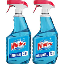 Windex Glass And Window Cleaner Spray Bottle, Bottle Made From 100 Percentage Recycled Plastic, Surface Cleaning Spray, Original Blue Scent, 23 Fl Oz (Pack Of 2)