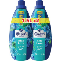 Comfort Concentrated Fabric Softener, Blue Love, With Pro-Fresh Technology For Up To 9X Fragrance, 1.5L X 2