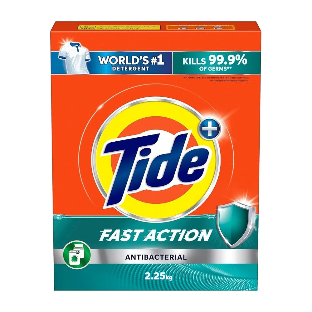 Tide Anti-Bacterial Fast Action Laundry Detergent Powder, 2.25 Kg
