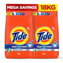 Tide Fast Action Laundry Detergent Powder, 9 Kg X 2, Dual Pack, 18 Kg