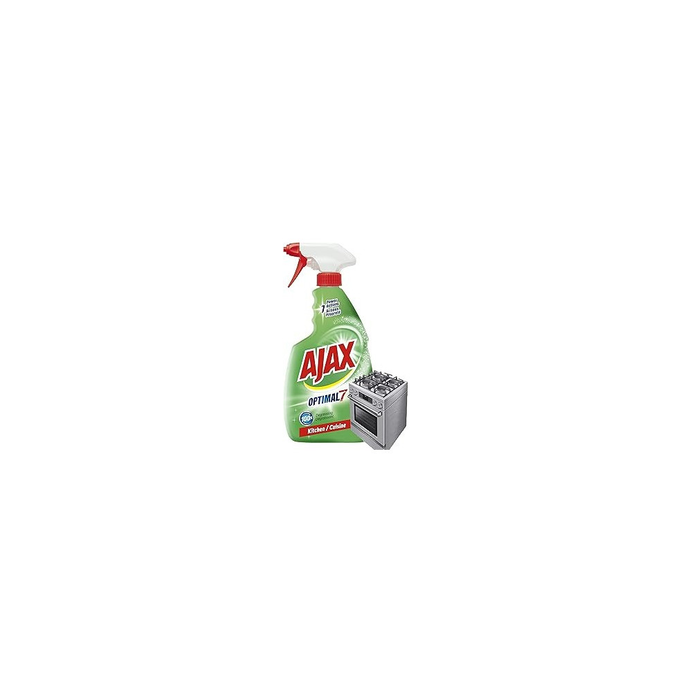 Ajax Kitchen Degreaser Spray, Easy Rinse Surface Cleaner Trigger, Deep Cleaning Stain Remover, 600 Ml