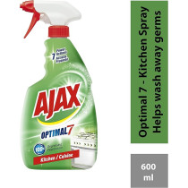Ajax Kitchen Degreaser Spray, Easy Rinse Surface Cleaner Trigger, Deep Cleaning Stain Remover, 600 Ml