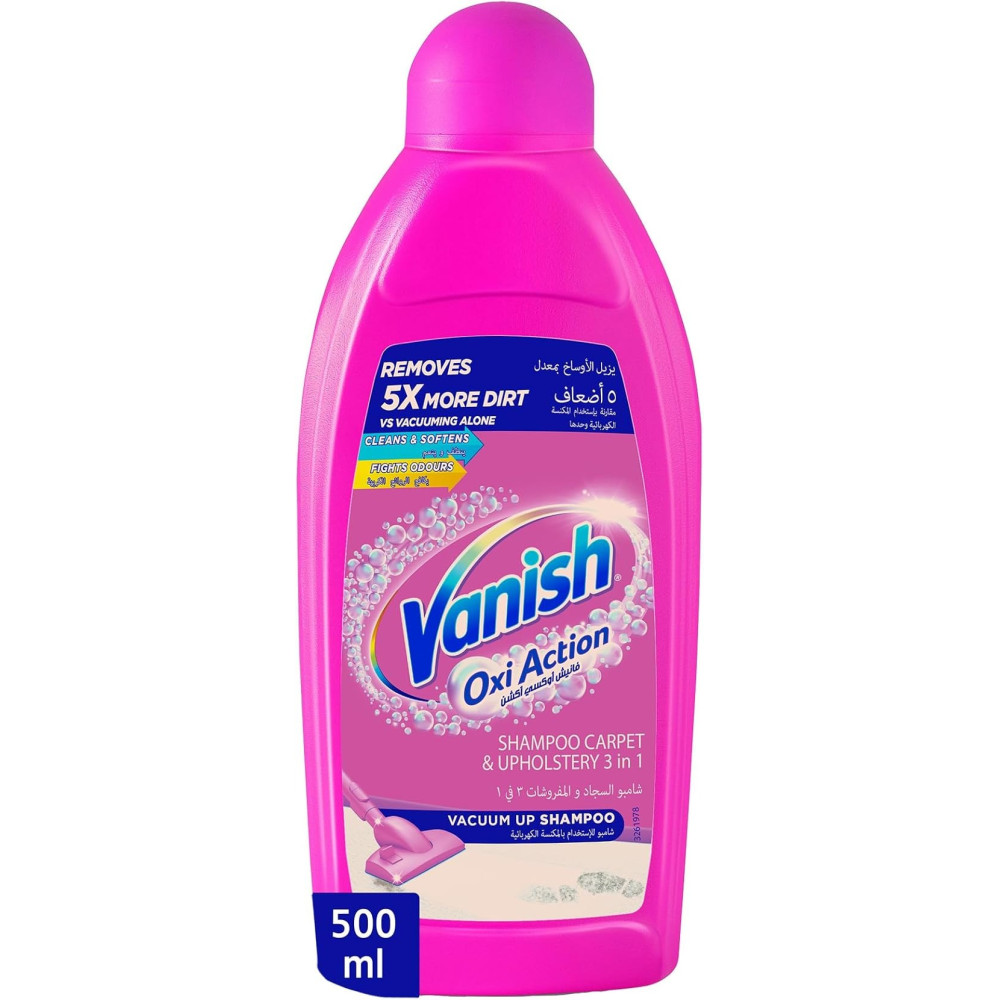 Vanish Carpet And Upholstery Stain Remover Shampoo, Removes 5X More Dirt, 500 Ml