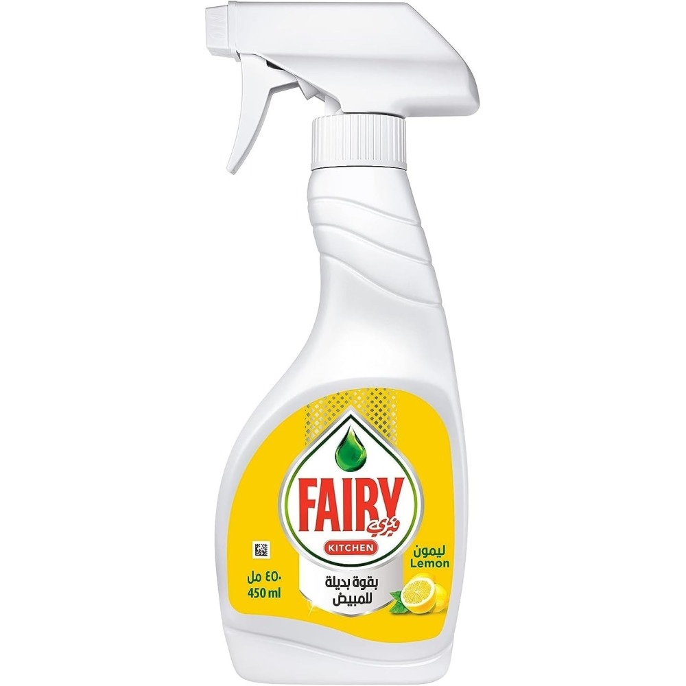 Fairy Kitchen Spray with Alternative Power to Bleach for Dishes and Kitchen Surfaces, Lemon, 450 ml