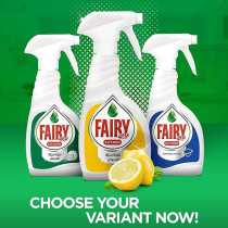 Fairy Kitchen Spray with Alternative Power to Bleach for Dishes and Kitchen Surfaces, Lemon, 450 ml