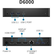 FKA Dell Performance Universal Dock D6000S, Docking Station D6000S with USB-C/USB-A PowerShare Options, Connect Upto Three 4K Displays Plus ZoomSpeed HDMI Cable Plus ZoomSpeed DisplayPort Cables